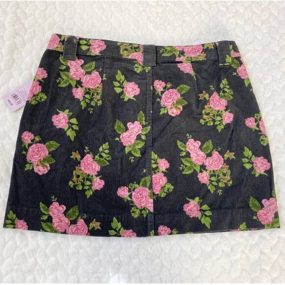 Wild Fable Black Floral High-Rise Cord Mini Skirt - 12 NWT - Picture 6 of 14